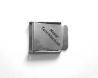 Gurtschnalle mit Heser Tauchtechnik Schriftzug